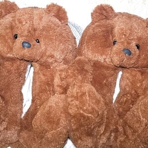 Faux Fur Bear Slippers